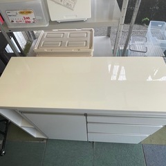 【リサイクルサービス八光】幅106㎝　エナメルホワイト　伸縮式キッチンカウンターの画像