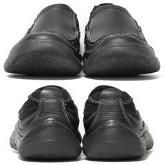Clarks 美品 メンズ 軽量スリッポン レザーシューズ クラークス 25.0～25.5cm相当 ブラックの画像