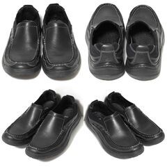 Clarks 美品 メンズ 軽量スリッポン レザーシューズ クラークス 25.0～25.5cm相当 ブラックの画像