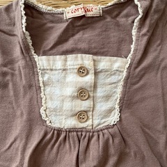 女児95サイズ　半袖・茶　の画像
