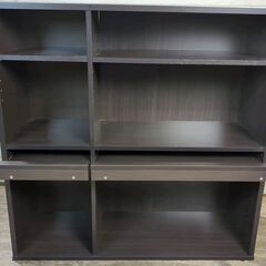 本棚 ブラウン 飾り棚 収納 幅925×奥340×高さ910mm ③ 25g菊STの画像
