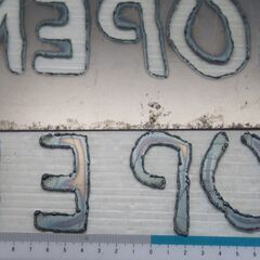 鉄板　切り抜き文字　プラズマ切断　手作り　openの画像