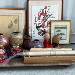 無料で！古美術まとめて◇掛け軸◇壺◇鈴◇絵画◇差し上げますの画像