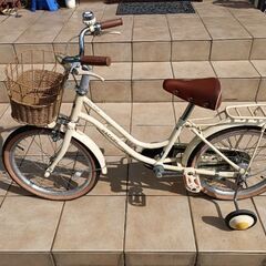 子供用 自転車 ブリヂストン 18インチ HACCHI ハッチ ベージュ 中古の画像