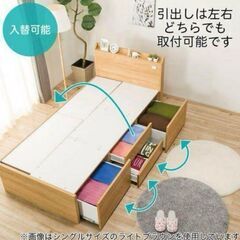 【無料】ニトリのセミダブルベッド（ヘッドボードにコンセント付き）の画像