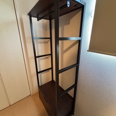 【取引確定】ハンガーラック　ワイエムワールド　クローゼット　引き出し付き　ブラックブラウン（説明書あり）の画像