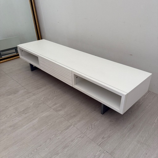 CHERRY TVボード　ローボード　白　木製　脚アイアン