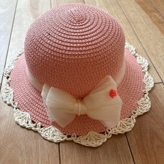 子供用　麦わら帽子　　サイズ52　の画像