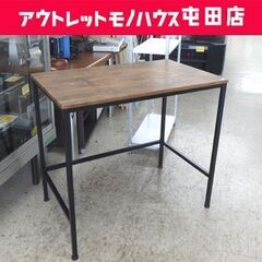 シンプルデスク 幅80cm ワークデスク 机 作業台 木目調 デ...
