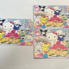 サンリオ ピューロランド又はハーモニーランド施設利用券　3枚　有...