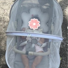 科巢 ベビーカー用蚊帳 全面カバー式・通用タイプ 折りたたみ可能 ゆりかご対応 メッシュフレーム付き 遮光・防蚊対策に最適！の画像