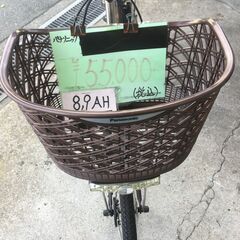 地域限定送料無料　パナソニック　ビビ　DX　8,9AH　子供乗せ　茶色　パスウィズ　アシスタ　神戸市　電動自転車の画像