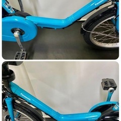 1年保証 送料無料　パナソニック　20インチ　子供乗せ　水色　電動アシスト自転車 g716の画像