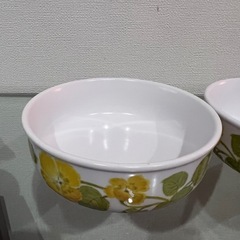 Noritake PROGRESSION 白×黄色い花柄・マルチボウル2個の画像