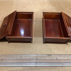 旅館でお馴染みの木製海苔入れ2個セット　の画像