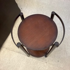T2507-179 昭和レトロ キッチンワゴン 円卓 キャスター付き キズ汚れ有りの画像