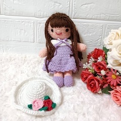 ハンドメイド あみぐるみ ドール 女の子の画像
