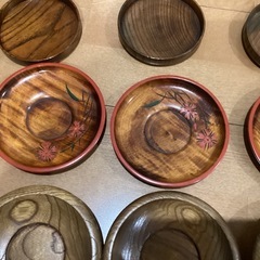 木製湯呑み受けセット　の画像