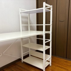【お取引中】ニトリ 棚付きデスク 白の画像