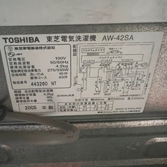 ①洗濯機　05年製の画像
