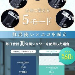 【新品・未使用】シャワーヘッド マイクロナノバブル 節水シャワーヘッドの画像