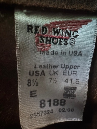 REDWING ペコスブーツ 8188 8.5E　26.5㎝