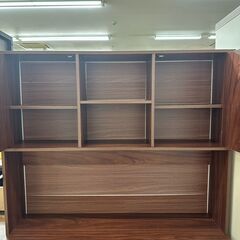 ★リユースのサカイ高崎店★TJ12251  食器棚 茶 H173×D39×W100 クリーニング済みの画像