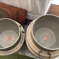 残り4つ　持ち手付き羽釜　ひとつ500円で　アルマイト製羽釜　アウトドア　キャンプ　昭和初期〜中期？　　　の画像