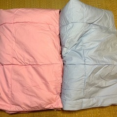 羽布団☆ピンクと水色のペア 美品の画像