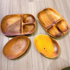 天然木のランチプレートの画像