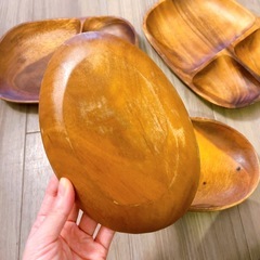 天然木のランチプレートの画像