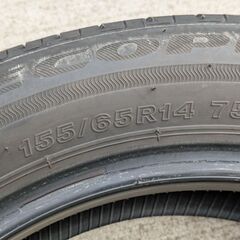 優良中古　工賃込みブリヂストン製夏タイヤ　１５５／６５Ｒ１４　 ４本セットの画像