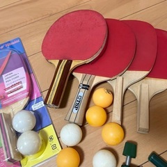 卓球セット ラケット6本 ネット 支柱の画像