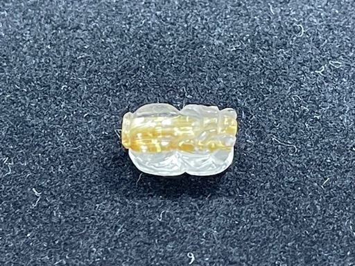 ルチルゴールドブレスレット+貔貅ちゃん付き　内径16cm