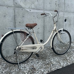 R30　ブリヂストン EB60U B8K エブリッジ EBRIDE 26インチ 自転車　クリーム色系　学生さん ママチャリ お買い物 現状の画像