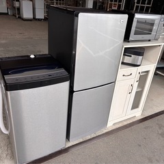 🌟【Haier Urban Café Series】　　 2022年製 家電4点セット（食器棚なし）      洗濯機、冷蔵庫、電子レンジ、炊飯器      🚚【配達可能・保証付き】の画像