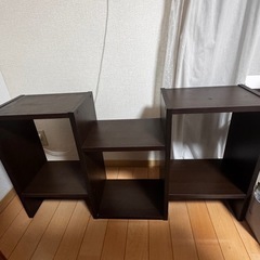 【おしゃれ収納棚】ダークブラウン 棚・シェルフの画像