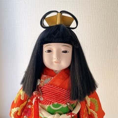 【引き取り限定】ガラスケース入り市松人形（高さ55cm）レトロ 和装人形 の画像