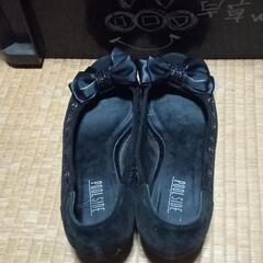 ペタンコ　パンプス 黒　POOL SIDEの画像
