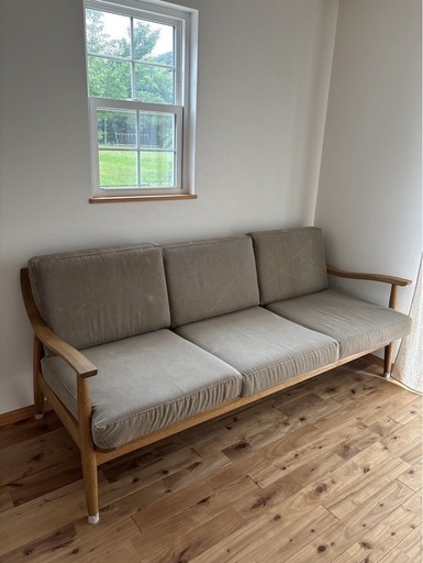 3人がけソファ／ナチュラル家具