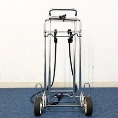折りたたみ式2輪キャリーカートフレーム　ゴムバンド付き　軽量ショッピングカート キャリー台車フレーム　ハンドキャリー無段階調節の画像