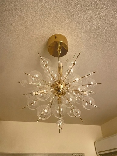 バブルシャンデリア　ゴールド　6灯