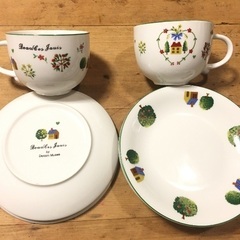 値下！中古★コーヒーカップ&ソーサー5客セット ボセジュール by Dessin Musee 絵変りの画像