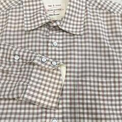 定価2-3万円ほど rag&bone M ラグアンドボーン 長袖シャツ ベージュ チェック柄 美品 未使用に近い 伊勢丹 表参道 チェック 高級 ブランドの画像