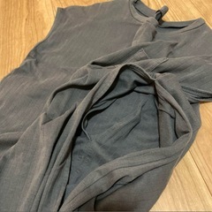 マタニティーワンピース 授乳口付きMサイズ ブルー ストライプの画像