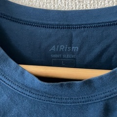 UNIQLO AIRism Tシャツ Lサイズ　エアリズムネイビーの画像