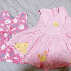 花柄 夏 ワンピース2枚セット 女の子 ベビー 90