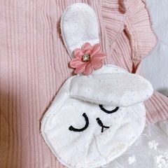 女の子 ベビー うさぎのワンピドレス 120cmの画像