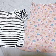 アンパンマンワンピースと半袖Tシャツ 2枚セット 女の子 ベビー 90 100の画像