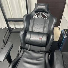 AKRACING ゲーミングチェア デスクチェア 勉強机 勉強椅子 学習机 学習椅子 ブラック 黒 OVERTURE 高耐久PUレザー 180度リクライニングの画像